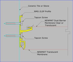 NMG-2LSP - Mounted on Ceramic or Stone with Tapcon Screws