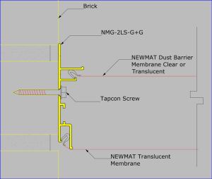 NMG-2LS-G+G - Mounted on Brick with Tapcon Screws