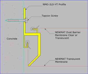 NMG-2LS-VT - Mounted on Concrete with Tapcon Screws
