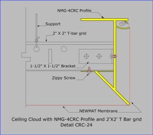 NMG-4CRC Profile / Ceiling Cloud / 2″x2″ Bar Grid / Detail CRC-24