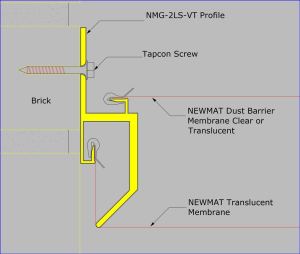 NMG-2LS-VT Instalado en Ladrillo / Tornillos Tapcon