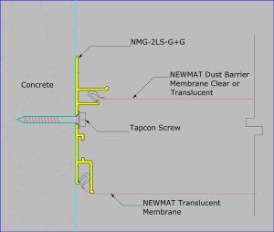 NMG-2LS-G+G - Mounted on Concrete / Tapcon Screw