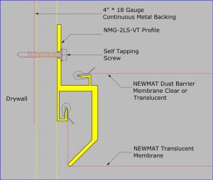 NMG-2LS-VT - Mounted on Drywall with Self Tapping Screws