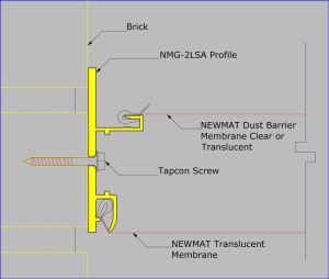 NMG-2LSA - Mounted on Brick with Tapcon Screws