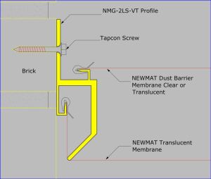 NMG-2LS-VT - Mounted on Brick with Tapcon Screws