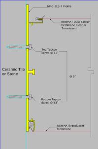 NMG-2LS-7 - Mounted on Ceramic or Stone with Tapcon Screws