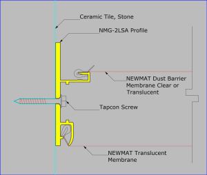 NMG-2LSA - Mounted on Ceramic or Stone with Tapcon Screws
