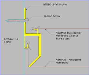 NMG-2LS-VT - Mounted on Ceramic or Stone with Tapcon Screws