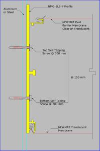 NMG-2LS-7 - Instalado en aluminio o acero / Tornillos autorroscantes