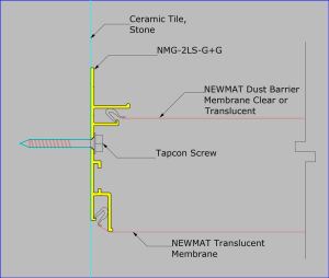 NMG-2LS-G+G - Mounted on Ceramic Tile or Stone / Tapcon Screw